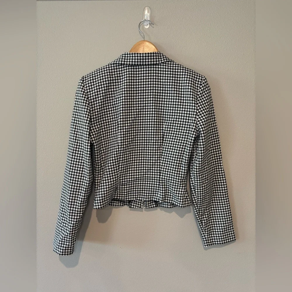 VINTAGE ALL ABOUT JAZZ Women’s Gingham Zip Up Collared Jacket Cropped Size‎ 5/6